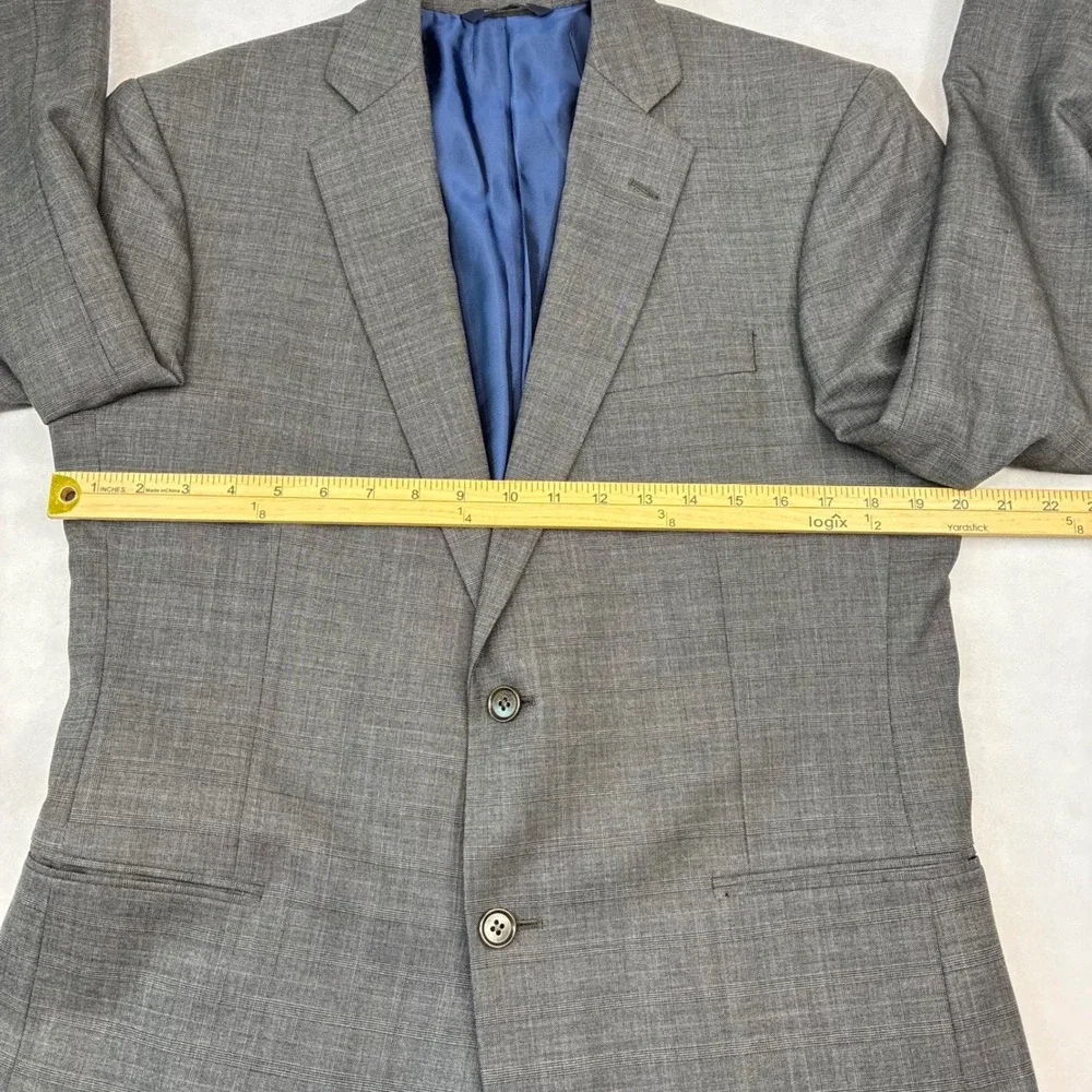 Brooks Brothers Blazer Mens 42R Grey Glen Plaid Wool 2-Button Jacket Sport Coat